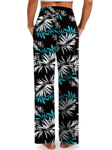 Image of Gracyoga Wide Leg Yoga Pants for Women Casual Loose Cozy Sweatpants High Waisted Lounge Pajama Flowy Pants With Pockets
