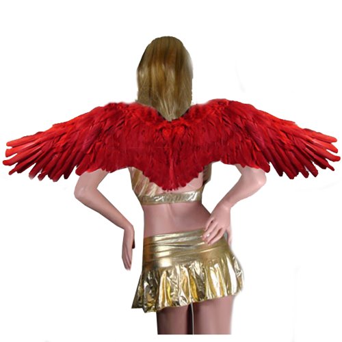 SACASUSA Large Feather Halloween Angel Wings 3 colors Black, White, Red