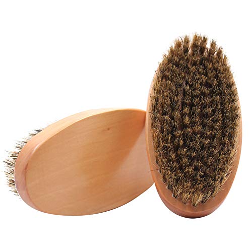 Esowemsn KBD0513 2Pcs Wooden Handle Beard Brush Beard Facial Pocket Brush Comb cover