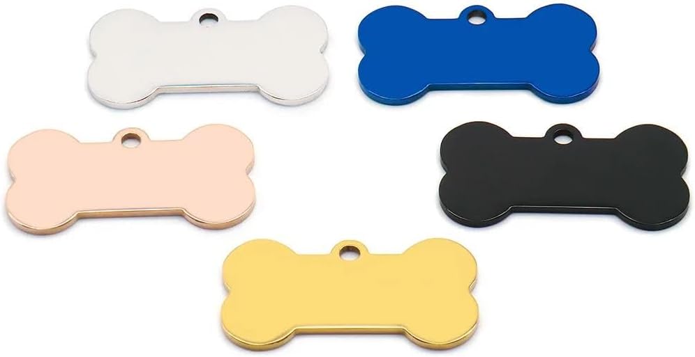 100 PCS Engravable Pet DIY Tag Nameplate Anti-Loss Cat and Dog Tag Nameplate Stainless Steel Blank Dog ID Tag Custom Engraved Dog Tag Nameplate Pet Accessories,Black,M-40x21x1.7mm