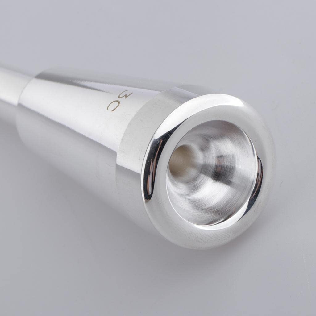 Schweres 3C Shape Trompetenmundstück Accs Copper Alloy Silver