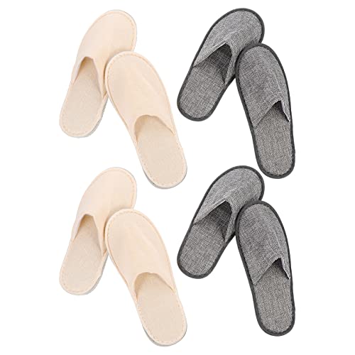 Yustery 4 Pares de Chinelos Simples Dobráveis de Viagem Domésticos Portáteis, Cores Sortidas, 29 x 1
