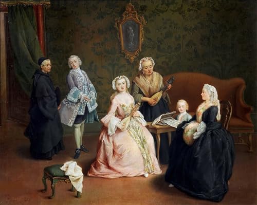Peinture le Family Concerto Pietro Longhi affiche toile moderne décoration salon 60x90