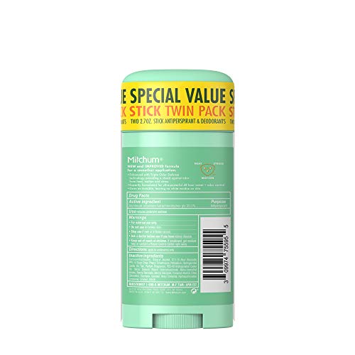 Image of Mitchum Antiperspirant Deodorant Stick for Women, Triple Odor Defense Invisible Solid, 48 Hr Protection, Shower Fresh, 2.7 oz (pack of 2)