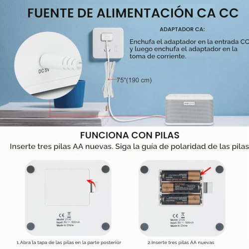 Miniatura 5 de Bigmonat Máquina De Ruido Blanco Con Control Remoto,30 Fuentes De Sonido Calmantes Naturales Y De Corriente Alterna Incluidas ,Adecuadas Para Adultos Y Bebés Pequeños - Blanco