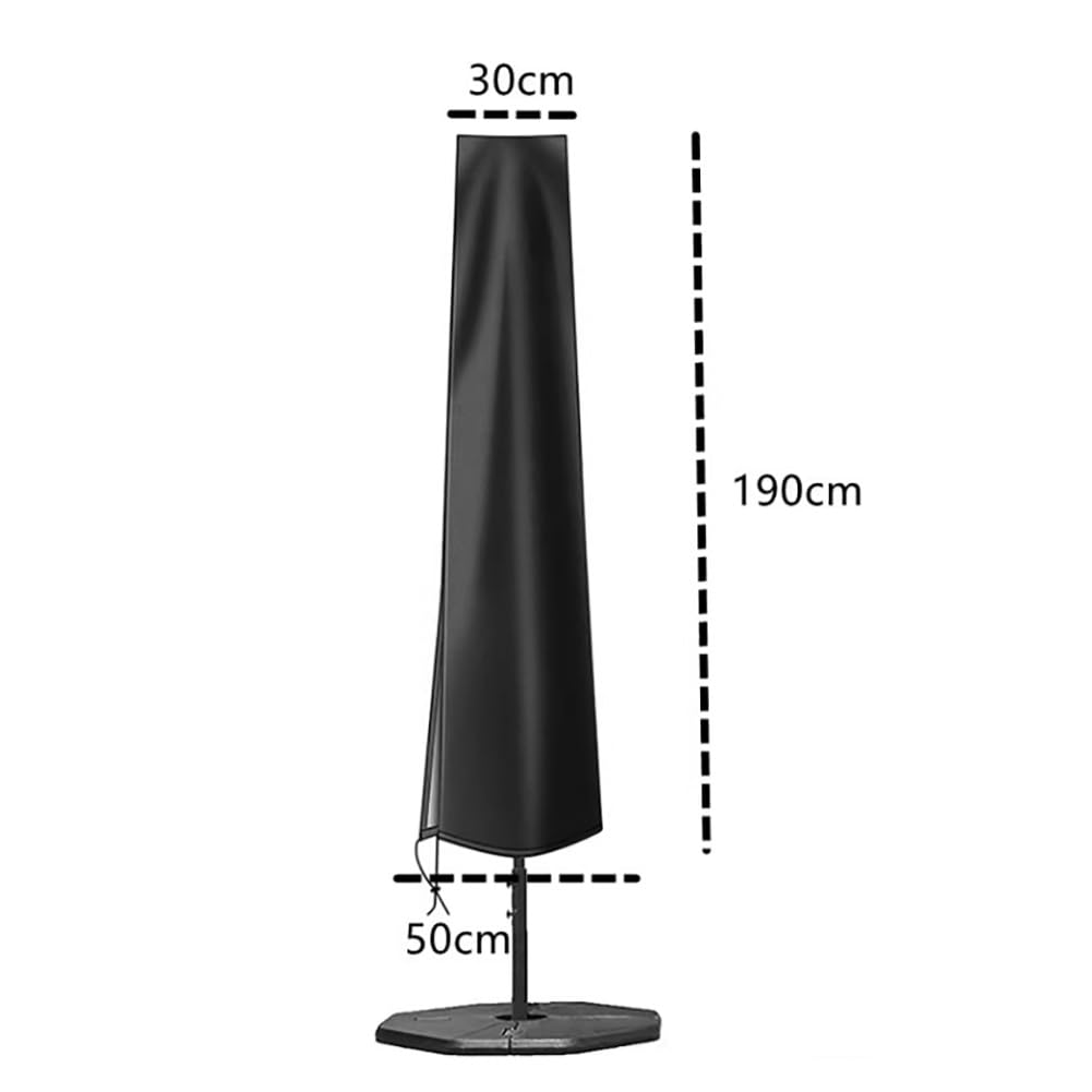 Copertura per ombrellone a sbalzo da 9 a 3,7 m, resistente alle intemperie, con asta telescopica e cerniera, colore nero