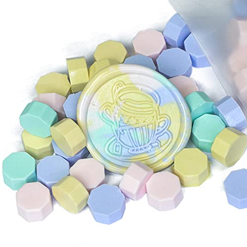 Da Mi An シーリングワックス 100粒 ミックス 封蝋 エンベロープ ワックス ステッカー ワックス ビーズ 12.5cm1cm