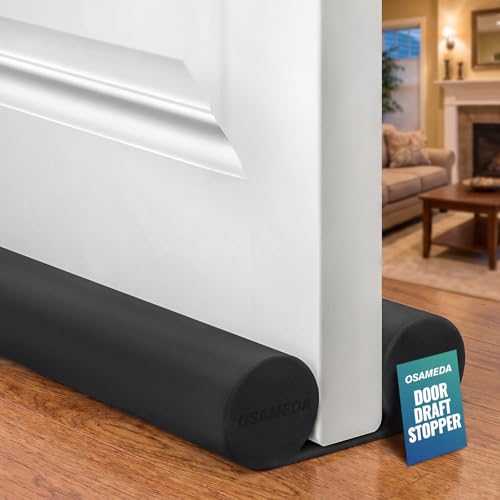OSAMEDA Door Draft Stopper - 36 inch, Reduces Air Draft, Draft Stopper for Bottom of Door, Gap Filler, Door Seal for Improved Insulation, Black