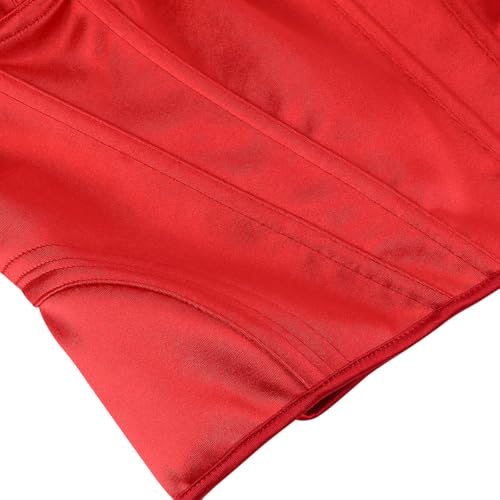 Image of Satin Corset Tops for Women Strapless Bustier Sweetheart Neckline Boned Bodice Bridal Lingerie Party Clubwear