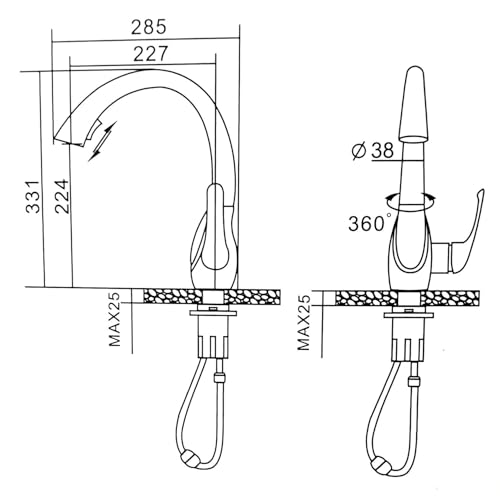 Image of ALTON TSL18035, Single Lever Kitchen Sink Mixer, Silver