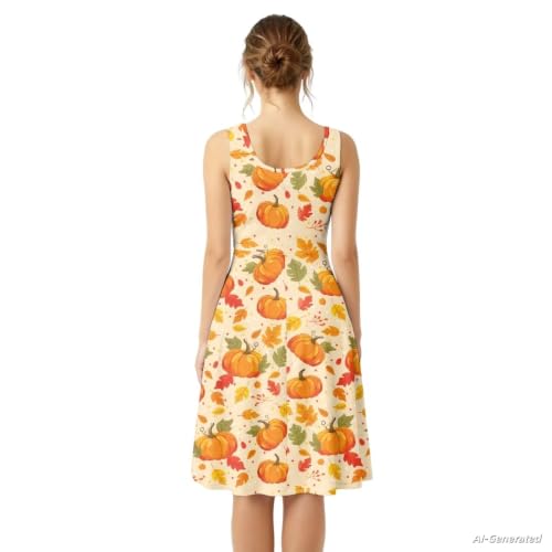Image of Renewold Women's Sleeveless Tank Dress with Pockets, Casual Scoop Neck A-Line Sundress for Summer, Travel and Vacation