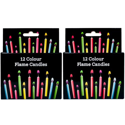 Birthday Cake Candles Happy Birthday Candles Colorful Candles Holders Included (24pcs)