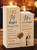 Wedding Gifts for Couple, KAAYEE Heart Shaped Candle Holder Wedding Gift Idea for Bride and Groom, Mr and Mrs Presents