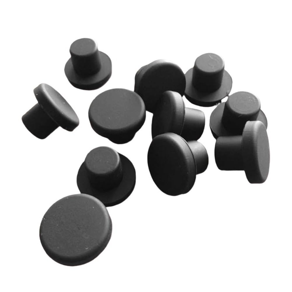100 Tapones de Sellado Negros Tipo T, Tapones Huecos de Silicona sólida, Tapas de Caucho de Grado alimenticio(13mm)