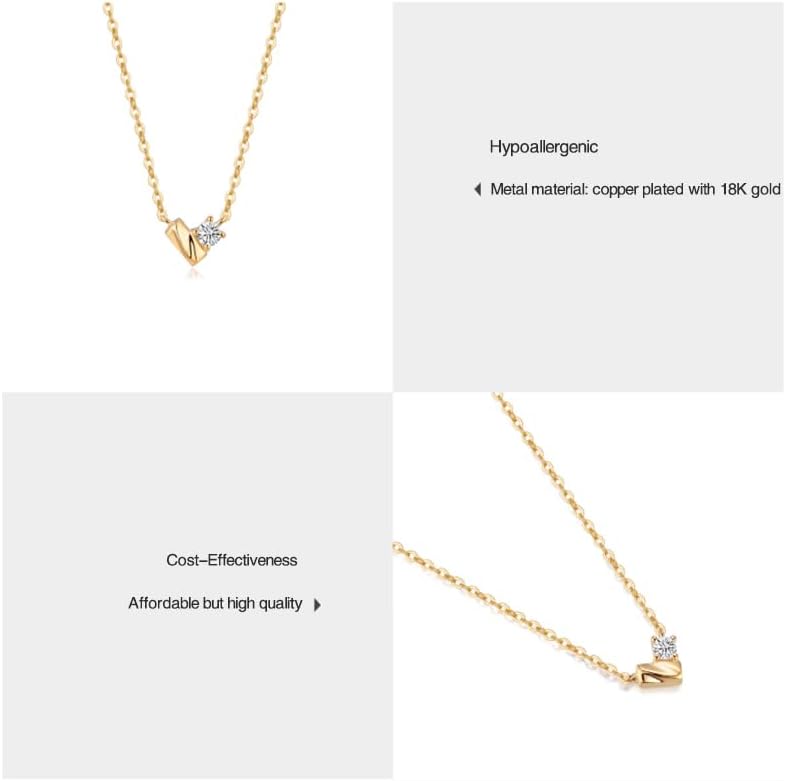 Heart Pendant Necklace For Women 18K Gold Plated Cubic Zirconia Necklaces Gold Chains Dainty Chokers - Image 6