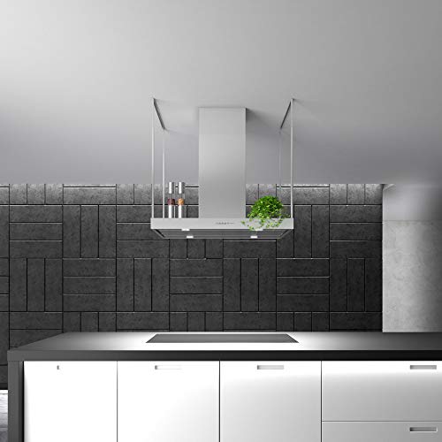 Image of Futuro Futuro Europe Series Island Mount Range Hood, Italian Stainless Steel Ceiling Chimney Hood with Perimeter Suction & Multi-Speed Blower (36 inch)