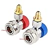 R134A A/C Quick Coupler Connector, High Low Coupler Adapter Set, Side Mounting for A/C with 1/4 Inch Flare Male, Reliable Valve Access System for Car R134A Air Conditioning #1