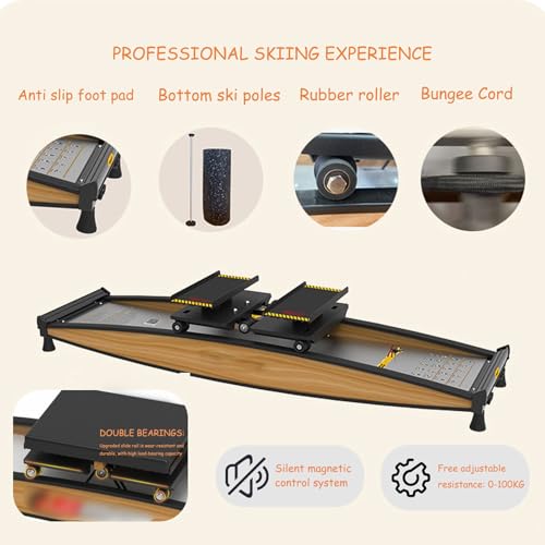 Image of Home Ski Machine & Glutes Workout Stair Steppers - Indoor Body Balance Aerobic Fitness Equipment with Waist Training Ski Simulator