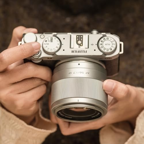 Image of VILTROX 56mm f /1.7 XF Lens for Fuji X Mount, Autofocus Large Aperture APS-C STM Lens Compatible with Fuji X-E3 X-E4 X-T5 X-T4 X-T30 II X-S10 X-T200 X-T30 X-H1 X-H2 X-T3 X-T100(Silver)