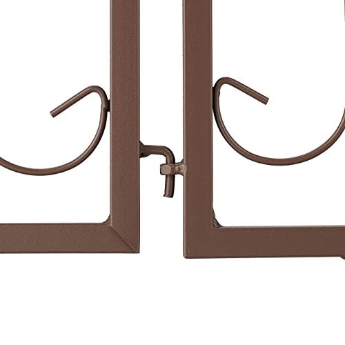 Relaxdays Beetzaun Metall, HxB: 46 x 57 cm, Garten Beeteinfassung zum Stecken, 4 Zaunelemente, Antik-Design, braun