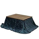 ヴィンテージ柄コタツ 掛布団付セット 長方形 80cm×60cm こたつ こたつセット 布団セット こたつテーブル Regalia ネイビー KJL-02NV