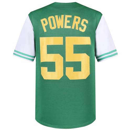 Kenny Powers Jerseys #55 Myrtle Beach Mermen Camiseta de Béisbol Button Down para Hombre miniatura 3