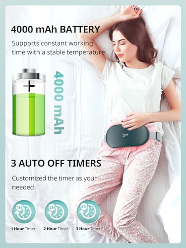 Image of Slimpal Heating Pad for Period Cramp, Plus-Sized Electric Heating Pad, Menstrual Period Cramps Heat Belt Pain Relief, 3 Timer Auto Off Setting, Dark Green