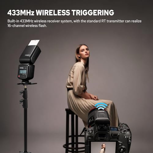 Image of Godox TT520III Camera Flash, GN33 Hotshoe Flash with RT-16 Wireless Trigger | 400 Full Power Flash, 8 Level Steps(1 /128-1 /1), for Canon Nikon Sony Pentax Olympus Fuji Panasonic with Standard Hot Shoe