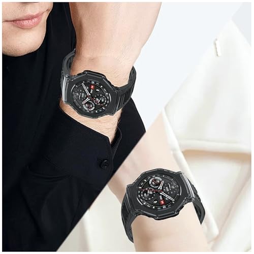 Image of Removable Screen Protector Watch Case Cover Compatible with Amazfit | Realme | Redmi Anti Scratch 360 Full Bumper Cover Shockproof Cases for Men and Women (Amazfit T-Rex 3 (Blue))