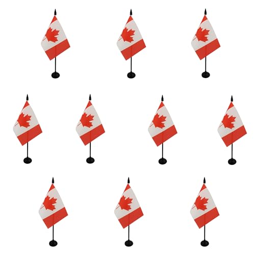 Drapeau de table Canada AZ FLAG lot de 10 mini drapeaux de bureau 15x10 cm