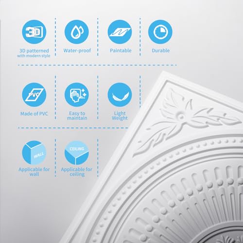 Image of Art3d 24-Pack 2 x 2 ft Drop Ceiling Tiles for Interior Decor, White