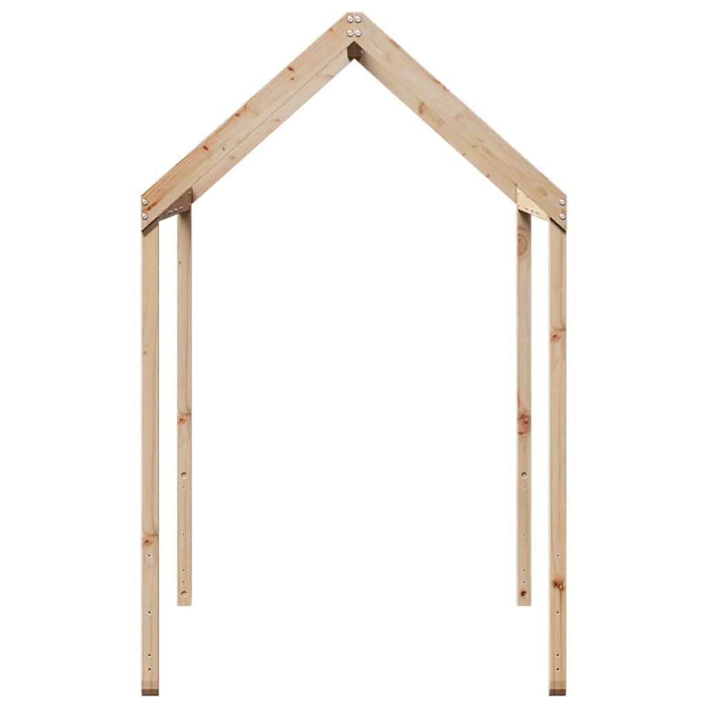 Techo para cuna de madera de pino maciza, 217 x 85,5 x 154 cm, con lado abierto para habitación infantil, accesorio de cama estable para organizar el tiempo de juego y dormir