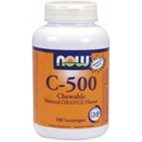 NOW C-500 Chewable Orange, 100 Tablets (Pack of 2)