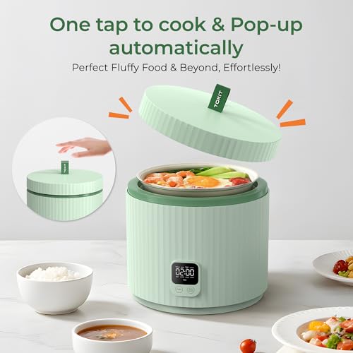 Image of Compact Mini Rice Cooker Small Kitchen 3-Cup (Uncooked) / 6-Cup (Cooked), Non Stick Ceramic Inner Pot Rice Maker, 24H Timer Delay, Auto Keep Warm, 8 Functions Multicooker For Brown Rice, Steam, Soup