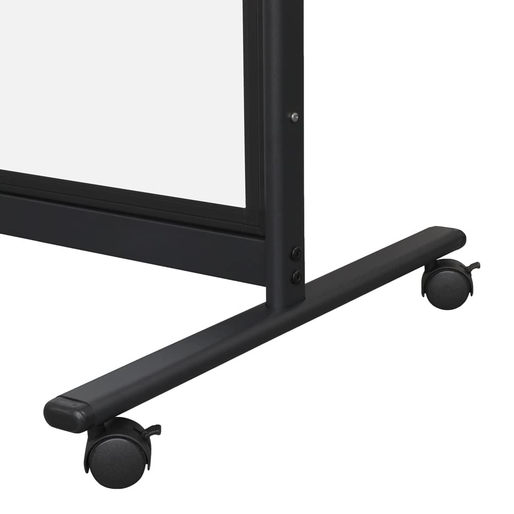 Vivol Cloison de séparation mobile - Tableau blanc - Double face et magnétique - 200 x 90 cm - Noir