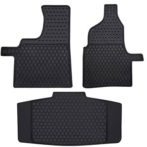 Lwope Car Floor Mats Custom Fit for 2020-2023 Ford Transit with Vinyl Flooring (No Transit Connect) Rubber Auto Liner Mats All Weather Protection Odorless