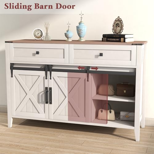 Farmhousedresserforbedroom47inchslidingbarndoorwoodtexturerusticchestofdrawers4drawersdressertvstandforbedroomneoclassicalwhite  Urban Country Home Decor Farmhouse dresser for bedroom 47 inch sliding barn door wood texture rustic chest of drawers 4 drawers dresser tv stand for bedroom neoclassical white  urban country home decor