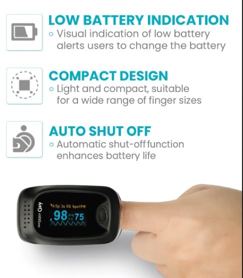 Image of B-P-L Fingertip Pulse Oximeter for Home Use Oximeter Pulse Finger Device for SpO2 & Pulse Rate Color OLED Display, PI, Alarm & Auto Shutoff Adult & Pediatric