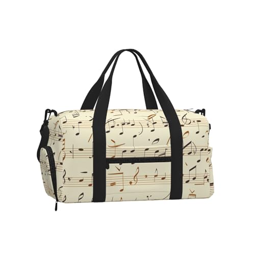 Sac de sport avec compartiment chaussures Mexpekil grand sac de voyage notes de musique