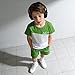 Azmxynol Boys Clothes Summer 2 Pieces Outfit Set Patchwork Letter Print Short Sleeve Shirt Top + Shorts Little Boy Clothing Size 6 7