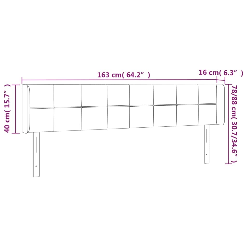 Testata della camera da letto Testiera per camera degli ospiti Spalliera letto matrimoniale Testiera a LED Grigio Scuro 163x16x78/88 cm in VellutoAdatto per la camera degli ospiti, l'hotel