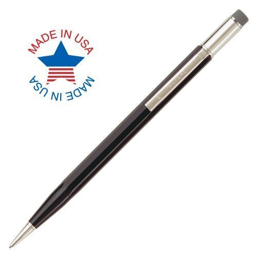 Autopoint® All-American® Pencil, 0.9mm tip, Paneled Barrel, Black, American Made (10010BK)