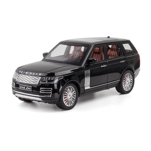 Image of 1 /24 Big Range Rover REFENDER Toy Car Metal Pull Back Diecast Car with Openable Door and Sound Light, Gifts Toys for Kids (Black)