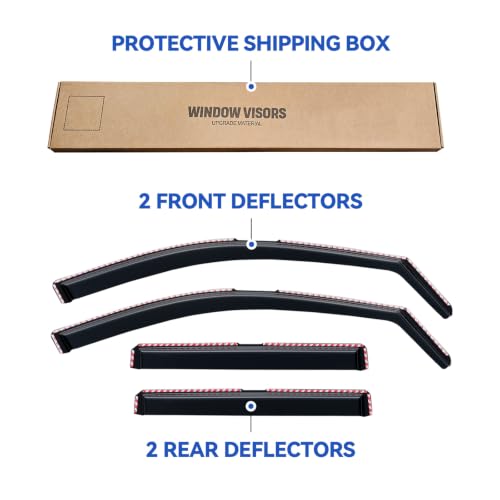 Image of in-Channel Window Visors Rain Guards for 2018-2023 Chevy Traverse, Window Vent Wind Deflectors Visors Shades for 18-23 Traverse