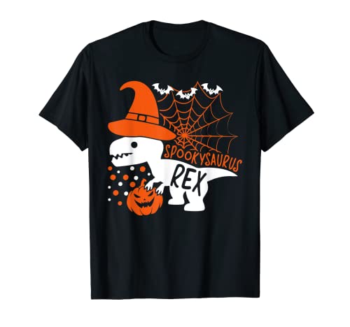 Spooky Saurus Rex Halloween Scary T Rex dinosaurio calabaza Camiseta