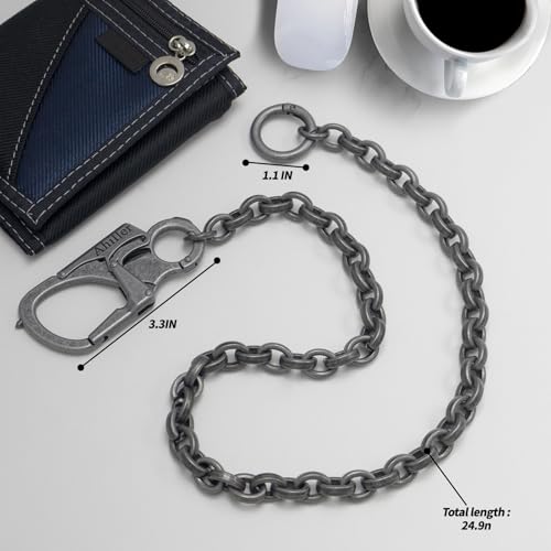 Image of Ahiller Mens Wallet Chain with Heavy Duty Keychain Carabiner Clip