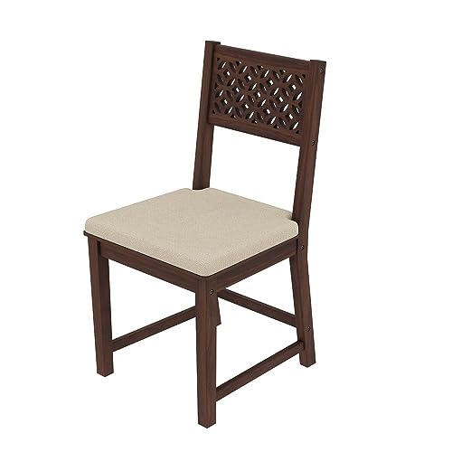 Image of Wakefit Dining Table 4 Seater | 3 Years Warranty | Dining Table, Dining Table 4 Seater with Chairs, Dinner Table, Fanila (Sheesham Wood, Classic Brown)