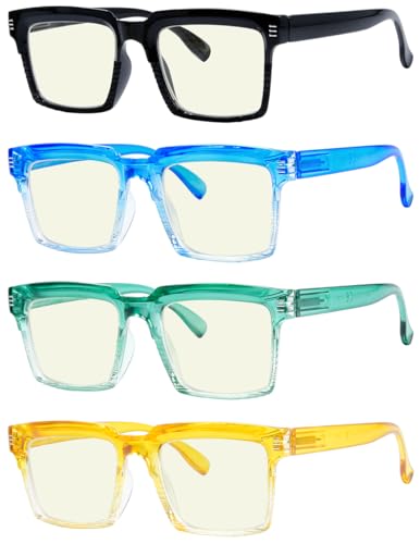 Image of Eyekepper 4-pack Reading Glasses Blue Light Blocking Square Computer Readers Women