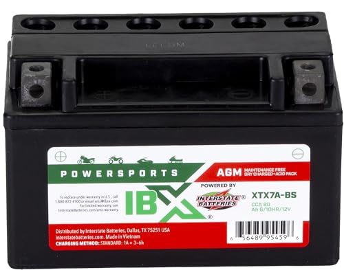 Image of Interstate Batteries IBX YTX7A-BS Powersports Battery 12V 6Ah 90CCA AGM