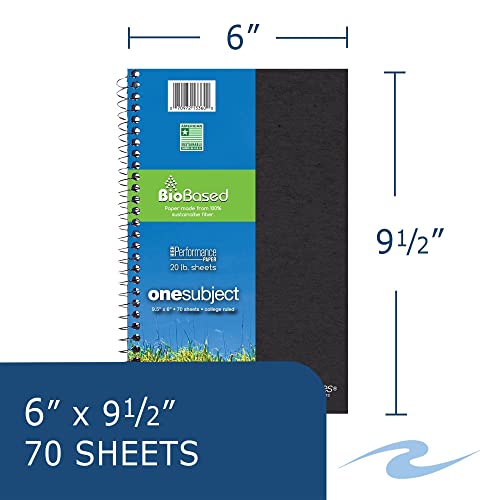 Roaring Spring Environotes College Ruled 1 Subject Recycled Spiral Notebook,Assorted Earthtone Covers,9.5" X 6" 70 Sheets #TOP1